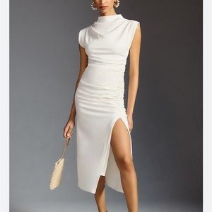 Anthropologie Maya Ruched Cowl Neck Dress